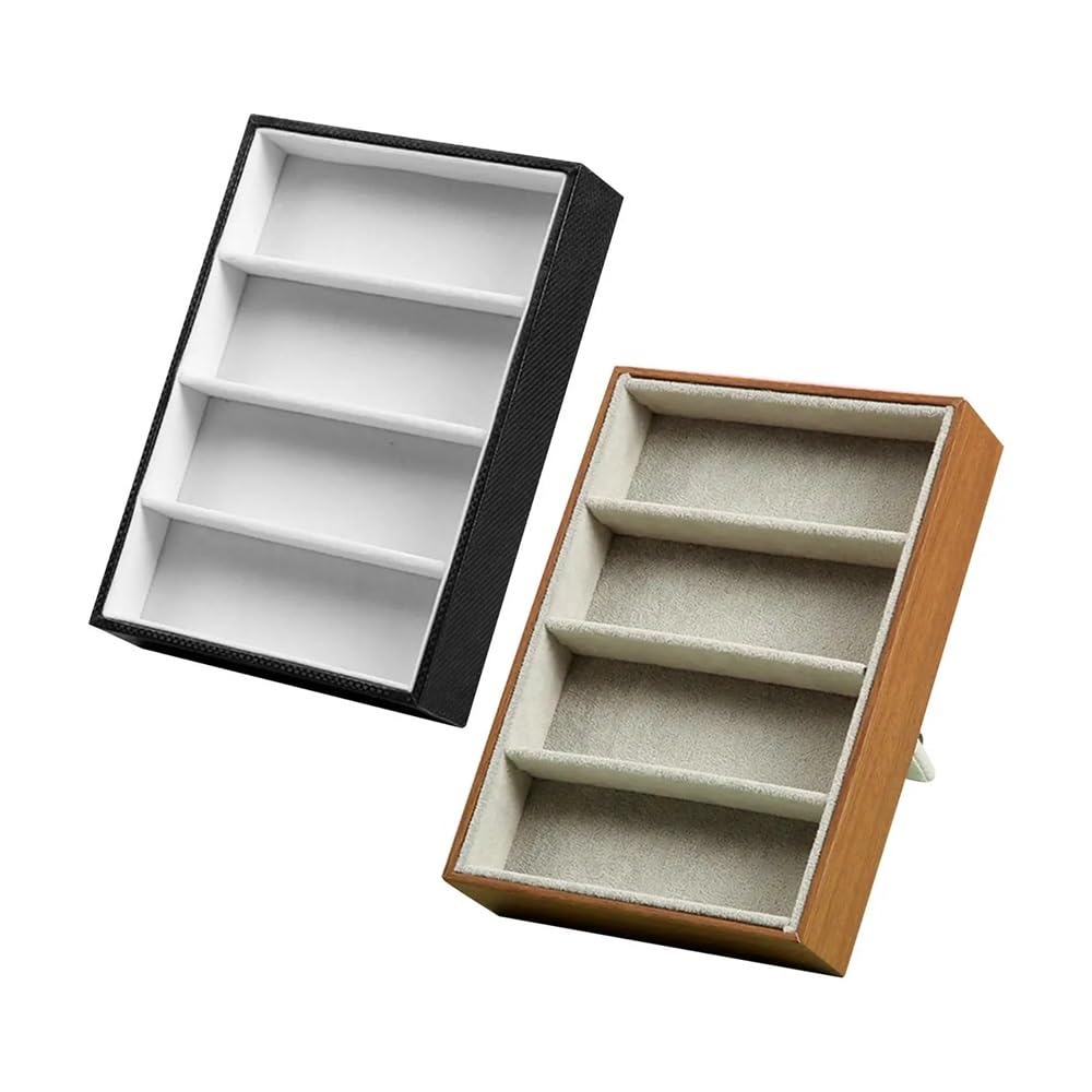 Porte-lunettes 4 fentes organisateur étui bijoux montres lunettes de soleil lunettes de soleil montrer plateau lunettes vitrine lunettes de soleil support de rangement support(Noir)