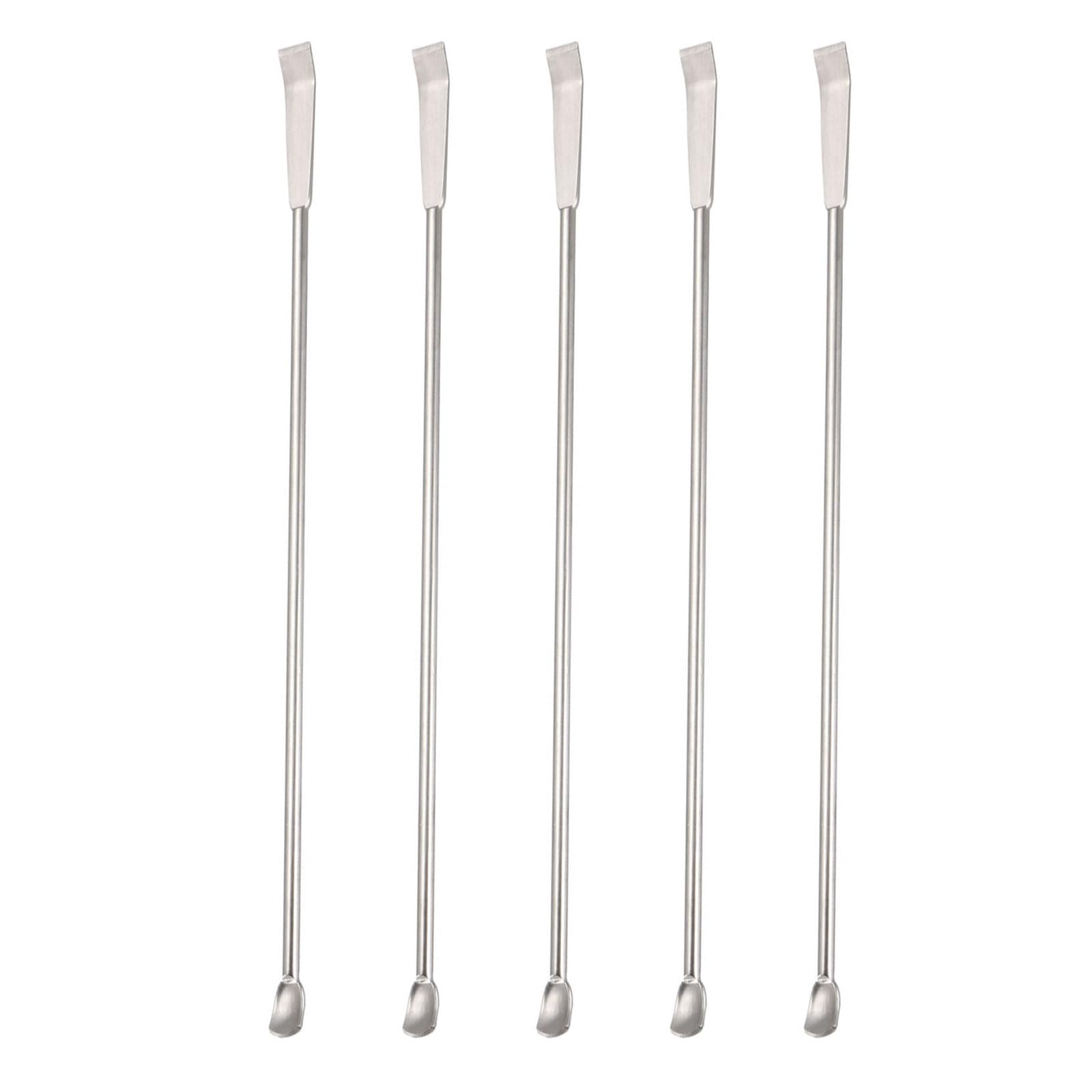 YOKIVE 5個のラボスパチュラスプーン 304ステンレス鋼製のマイクロサンプリングミキシング計量器 実験室用に最適(200mm/8")