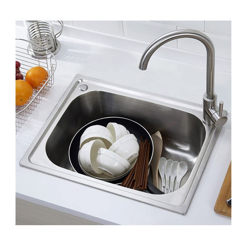 Lave-Vaisselle Intégré, Lavabo Monobloc Épais, Design d'angle en R, Capacité Accrue, Large Bonde De Vidange, Moulage Monobloc, Structure Robuste(Argent - 47 X 35 Cm)