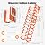 12 Steps Folding Attic Ladder,881.85lbs Wall Mounted Pull Down Loft Folding Stairs,Al-Mg Alloy Telescopic Extension Roofs Ladder with Armrests for Basements 9.5-10.17ft Installation Height