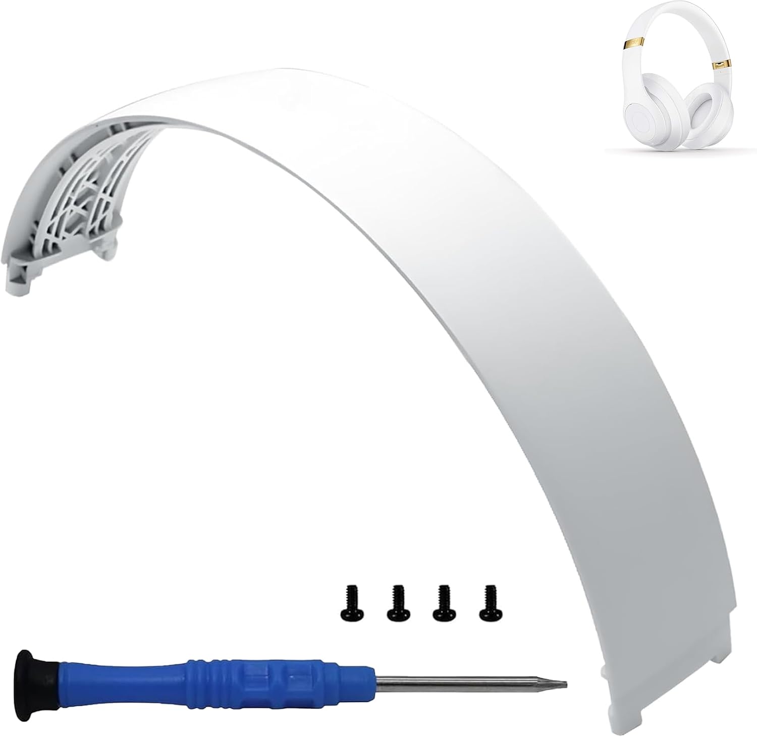 Studio 3 Headband Replacement Top Headband Replacement Head Band Parts Accessories Repair Kit Compatible with Studio 3.0 A1914 Wireless Studio 2.0 Wireless Headphones (White)
