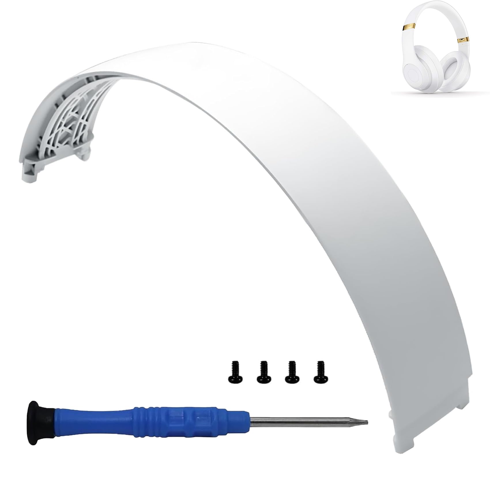 Studio 3 Headband Replacement Top Headband Replacement Head Band Parts Accessories Repair Kit Compatible with Studio 3.0 A1914 Wireless Studio 2.0 Wireless Headphones (White)