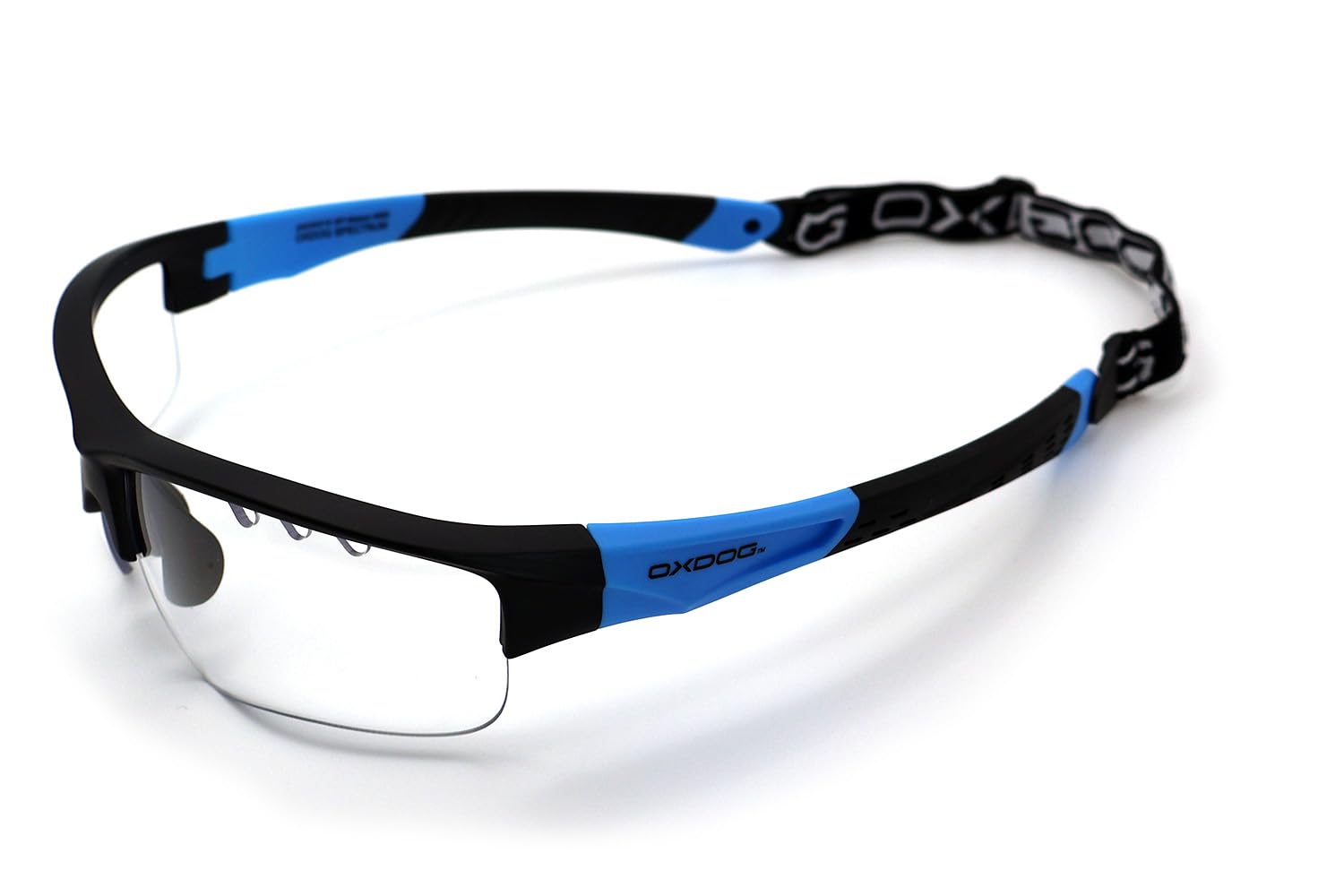 Oxdog - Floorball Unihockey Schutzbrille SPECTRUM Junior/Senior, Black/Blue mit IFF Zertifikat