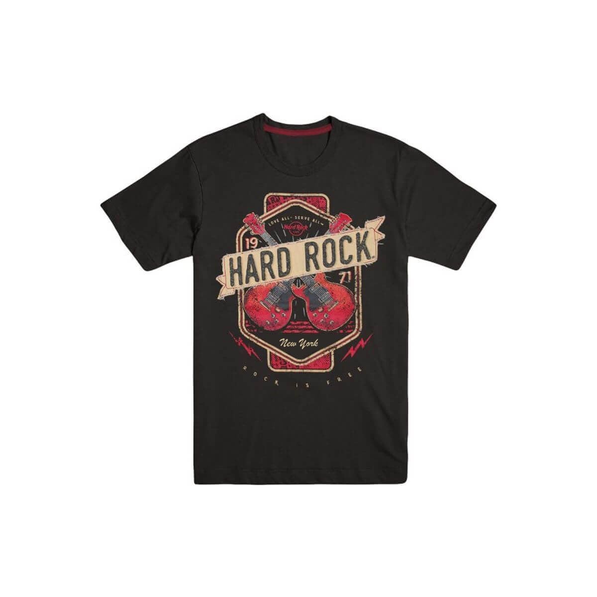 Hard RockMen's Guitar Company Twin Guitars Applique Tee, New York (NYC)