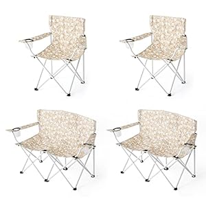 タンスのゲン アウトドアチェア 4脚セット 軽量 コンパクト 折りたたみ 収納ケース付き バーベキュー ボタ..." 