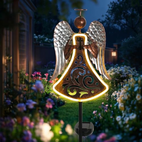 Bshine Solar Angel Garden Outdoor Lights, Solar Cemetery Grave Decoration Waterproof Metal Stakes, Sympathy Memorial Gift, Garden Lawn Terrace Yard Art Easter,Solar Lights for Cemetery by Bshine - Image 6