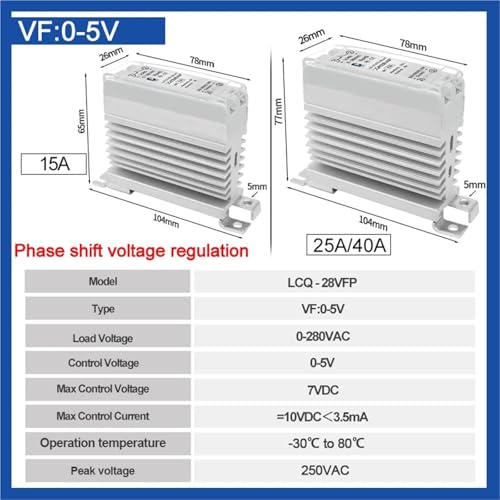 Régulateur de tension SSR rail DIN 0-5V à commutation silencieuse