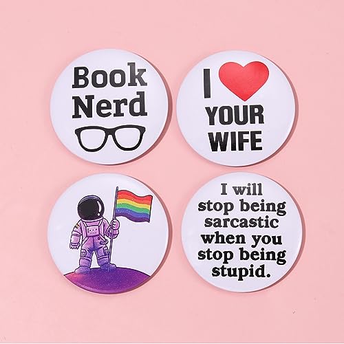 Round Soft Pinback Buttons Pins Set I Hate School Eye Ghost Button Pins for Backpacks 1.7 Inch Button Pins Jewelry Accessories Gift,22 Styles