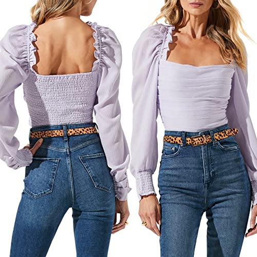 Womens Belts Leopard Print Belt for Women Genuine Suede Leather Waist Belts for Jeans2