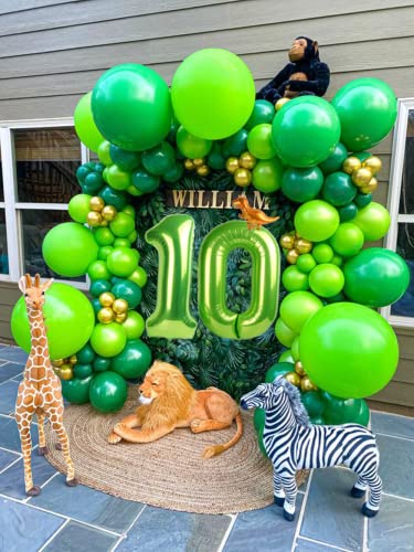 Green Number 0 Balloon 40 Inch & Mini Dinosaur Balloon For Kids Birthday Party Decorations, Number 10 Balloons Dinosaur Birthday Party Supplies, Jungle Safari Wild World Themed Party Decor #TOP1