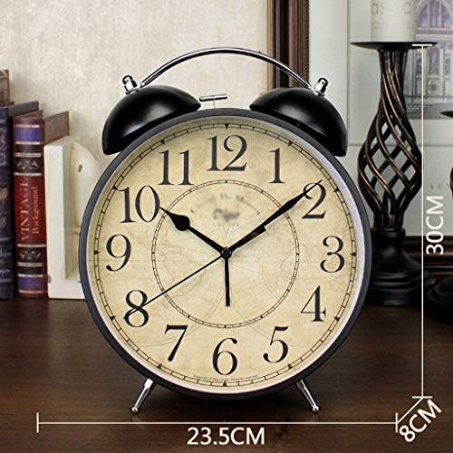 HOLPPO Despertador de mesa retrô/Despertador de escritório/Despertador Vintage de metal/Relógio Retr