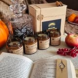 Zestaw świec zapachowych Świece Sojowe w słoiku z naturalny wosk sojowy, Jesień, eco Świeczek 4x100 ml Do aromaterapii, redukujące stres, na prezenty urodzinowe, walentynkowe, świąteczne