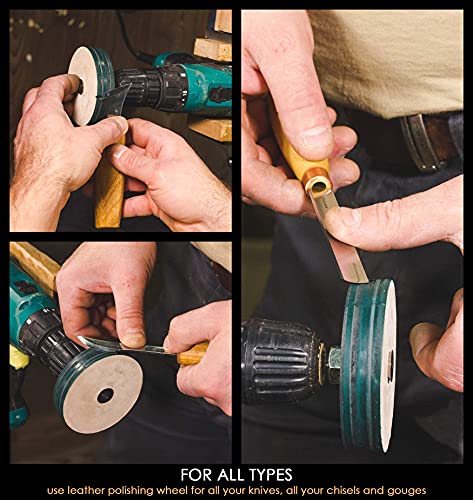 BeaverCraft Schleifrad 7 cm PW1 – Polierscheibe mit Stropping-Polierpaste für Messer, Meißel und Holzschnitzwerkzeuge