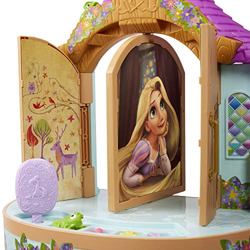 Disney Tangled Rapunzel Tower Vanity Playset— Light‑Up Musical “I See The Light” Mirror, Pop‑Up Lantern, Hair Brush & Clips, Stool (70lb) | Princess Dress‑Up Table for Kids 3+ by Disney Princess - Image 3