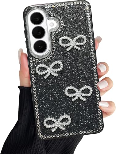 Image of DIZORO for Samsung Galaxy S26 5G case,Cute Bow Tie Aesthetic Phone Case,Trendy Slim Hard IMD Shockproof Protective Bumper Designer Phone Back Cover for Women Girls - Black