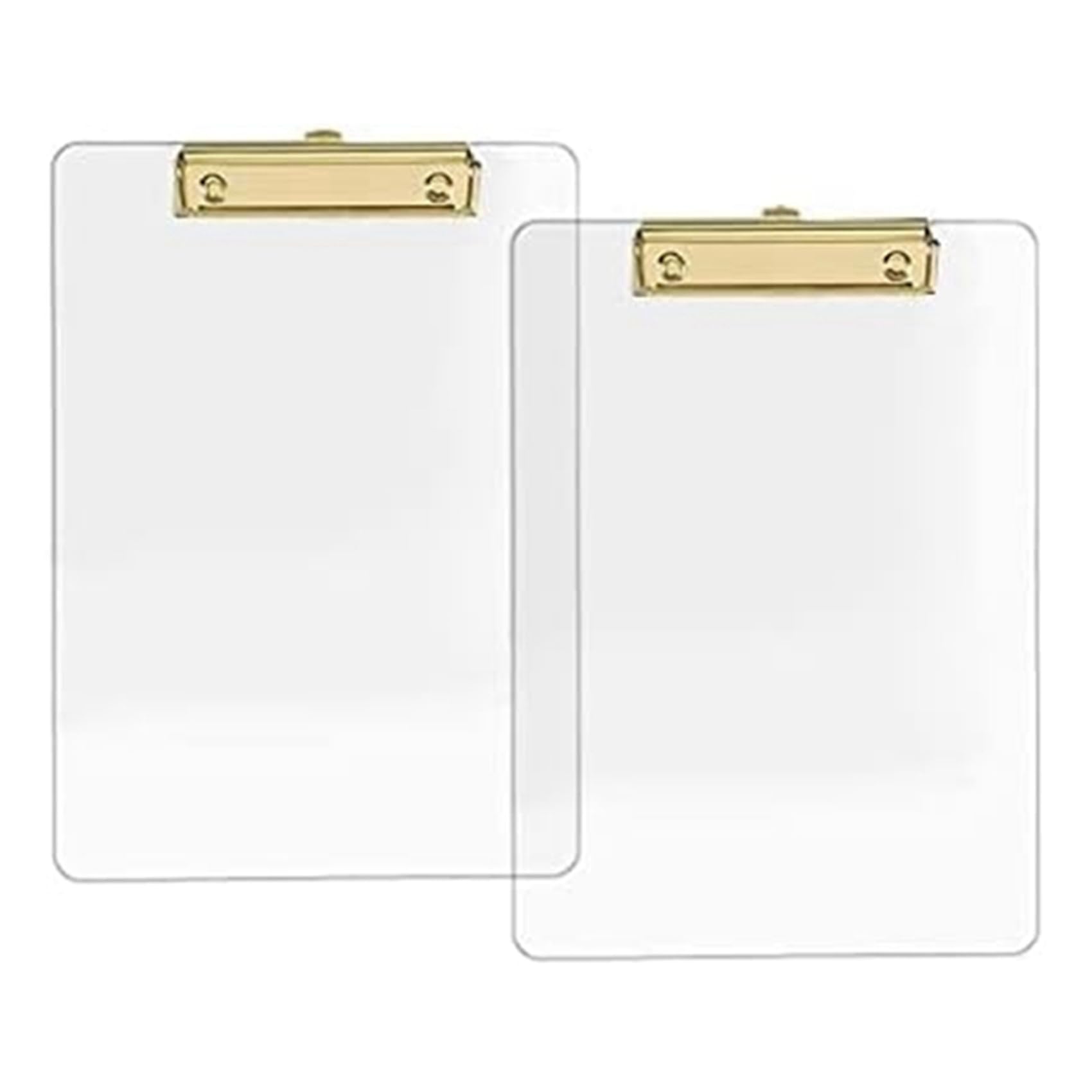 Paquete de 8 Portapapeles de Acrílico Transparente con Clip Dorado, Tamaño Carta A4 de 8,8 X 12,2, Suministros Escolares y para el Hogar, Suministros de Oficina