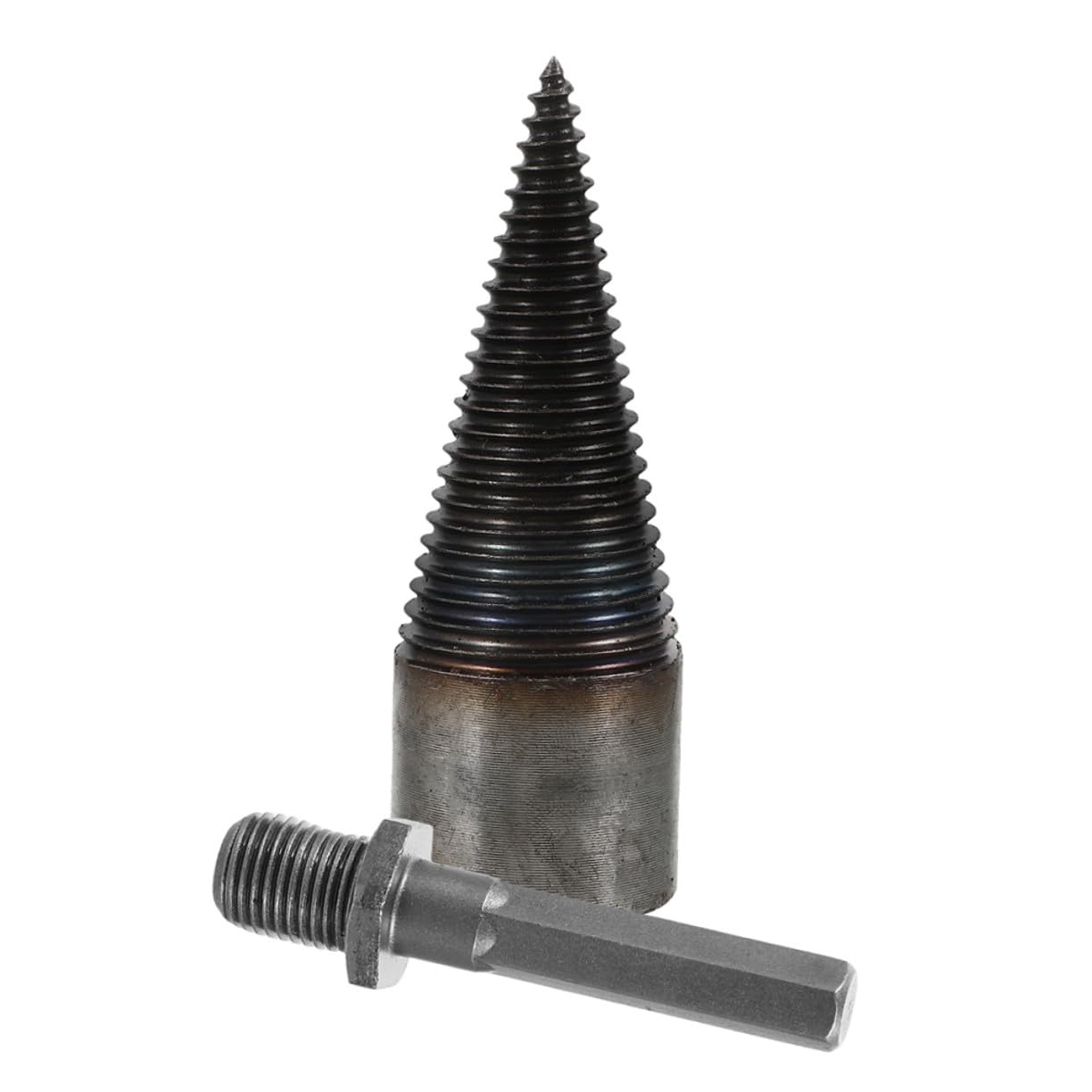 Punta per Spaccalegna in Acciaio ad Alto Carbonio 42mm per Trapano, Utensile Pesante per Spaccare Legna Funzionamento Semplice ed Uso Facile per Splitting Legna da Ardere