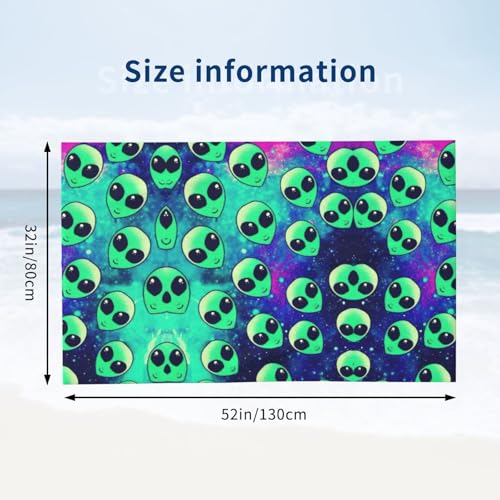 Serviette de bain microfibre Alien vert grand confort de douche
