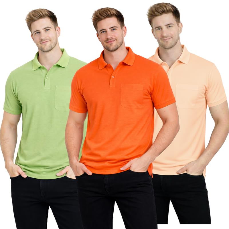 SMAN Polo Neck T-Shirt Pack of 3 for Men & Boys | Half Sleeve Collar Tee with Pocket | Premium Spun Matty Fabric | Casual... - Review, Price and Buying Guide