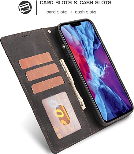 Coque iPhone 13 Pro Max magnétique avec béquille et fentes pour cartes