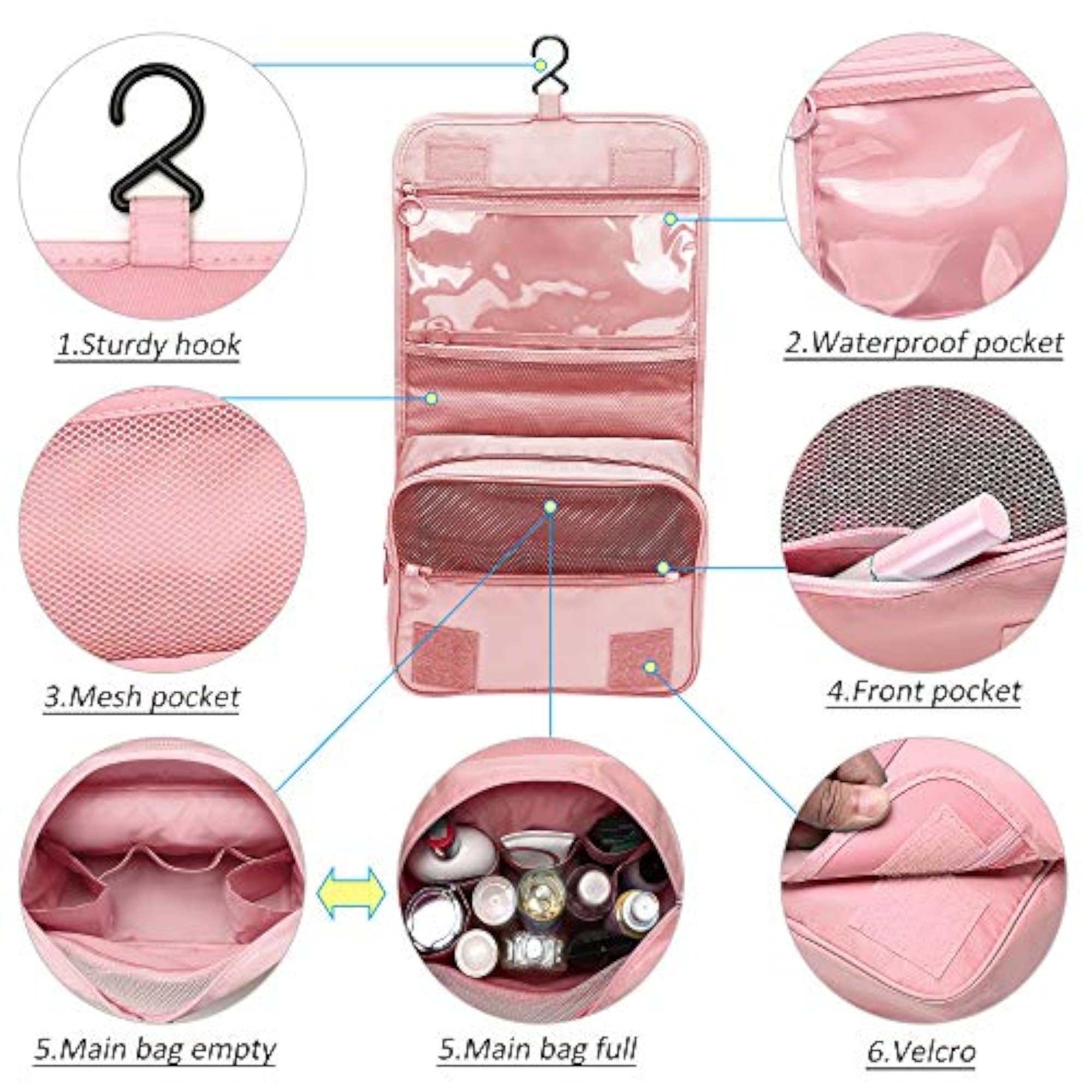 Multifunctional Hanging Toiletry Bag for Travel