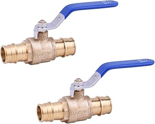LD Valve-1/4 Turn Cold Expansion Pex A Ball Valve, 1/2-in Propex x 1/2-in Propex Brass Pex Shut Off Valve F1960 PEX-A Pipe (2-Pack)