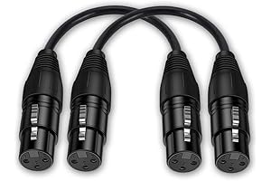 (6inch / 2pack) XLR Cable Female to Female Microphone Cable with Oxygen-Free Copper