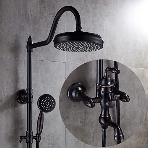 European Cobre Negro Negido Raúd Ducha de ducha de baño Ducha de ducha de baño I logo doméstico montado en la pared, ducha de lujo sencilla