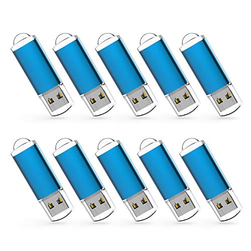 KEXIN USB Flash Drive 8 GB 10 Pack USB Stick 8 GB USB Key Drive Memory Sticks Thumb Drives Pen Drives Zip Drives USB 2.0, Blue