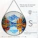 ZUSANG Mountain Lake Sun Catcher Hanging Stained Glass Window Decor, Winter Mountain Stain Glass Art, Handmade Suncatcher for Window Hanging Decor for Home Office, Christmas Housewarming Gifts, 9.8’’