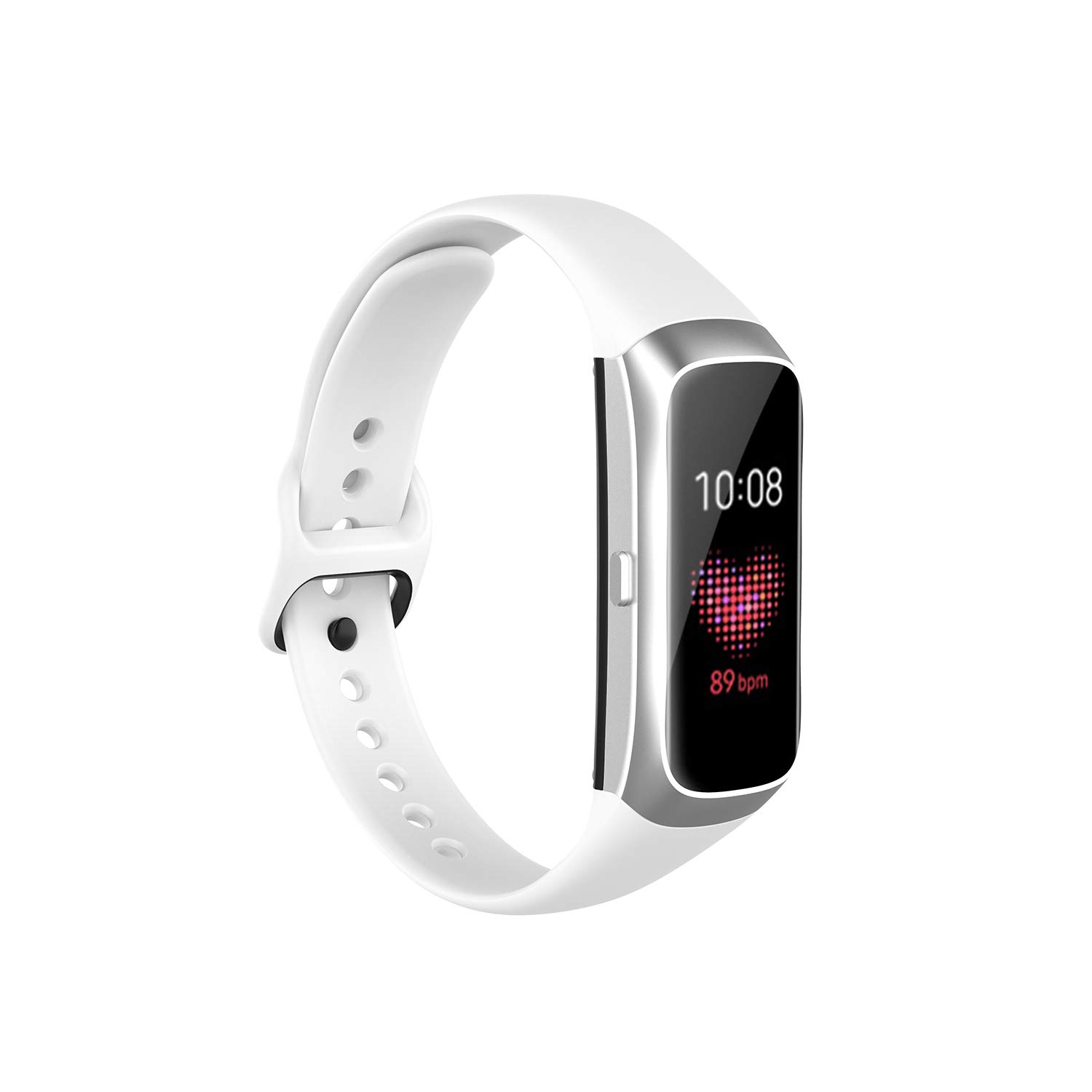 XIHAMA Straps Compatible with Samsung Galaxy Fit SM-R370, Soft Silicone Fitness Replacement band (White)