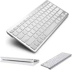 Teclado Sem Fio Ultra Fino Bluetooth Para Tablet e Celular, Ipad, Iphone, Computador, Android, Mac, Note, Com Tecla 'Ç' (Cinza Metalizado)