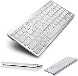 Teclado Sem Fio Ultra Fino Bluetooth Para Tablet e Celular, Ipad, Iphone, Computador, Android, Mac, Note, Com Tecla "Ç" (Cinza Metalizado)
