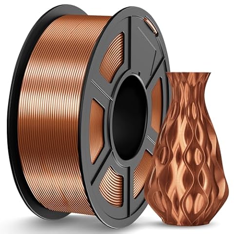 JAYO Silk PLA Filament 1.75mm Copper 1.1KG, Shiny PLA Silk 3D Printer Filament, Dimensional Accuracy +/- 0.02 mm, 1.1 KG Spool