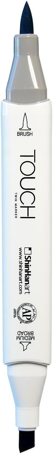 ShinHan Touch Twin Brush Markers Blue Grey 3 BG3 [Pack of 3 ]