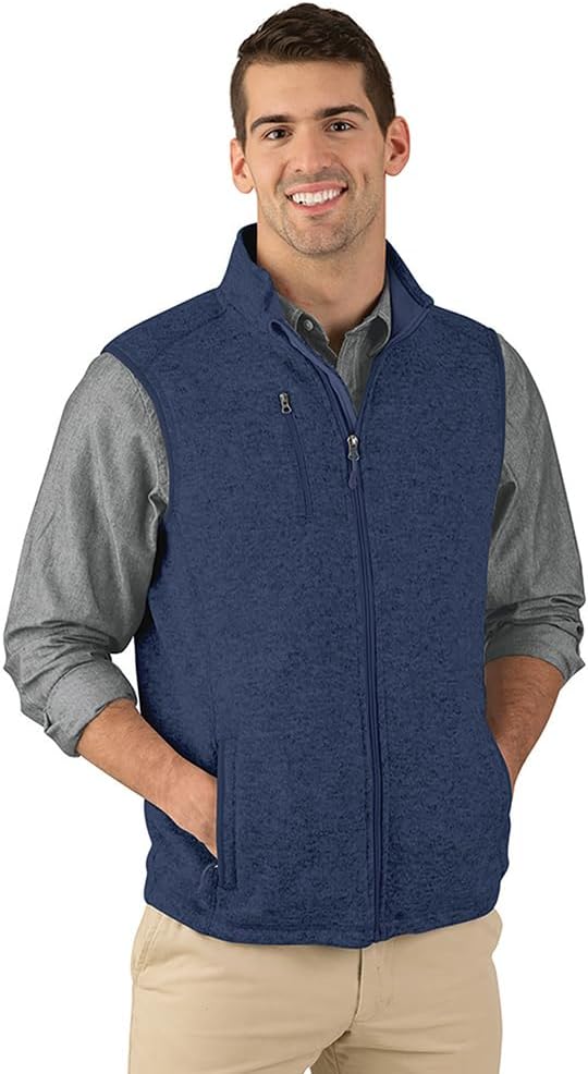 Charles River Apparel Men's Pacific Heathered Sweater Fleece Vest