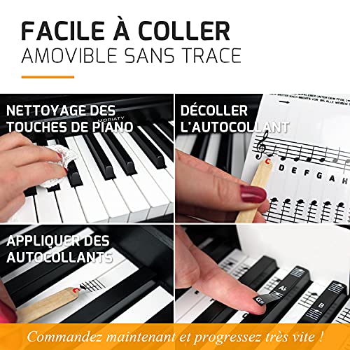 Autocollants pour notes de piano + clavier pour 49 | 61 | 76 | 88 touches + Ebook gratuit | kit complet premium pour… - Les Beatles, Paul McCartney, John Lennon, RIngo Starr, George Harrison Autocollants pour notes de piano + clavier pour 49 | 61 | 76 | 88 touches + Ebook gratuit | kit complet premium pour… – Image 8