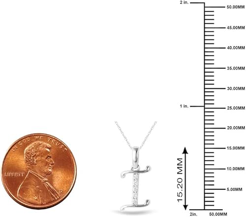 Miniatura 8 de DZON Sterling Silver 120Ct TDW Diamond Studded Initial Charms Alphabet Name Letters A-Z Pendant Necklace for Women(I-J,I2)