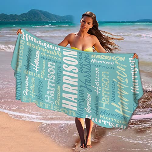 Beach Towel, Personalized Beach Towels For Kids, Beach Towels For Adults, Kids Microfiber Quick Dry Travel Sand Free Beach Towels 30" X 60", Personalize With Your Name #TOP2