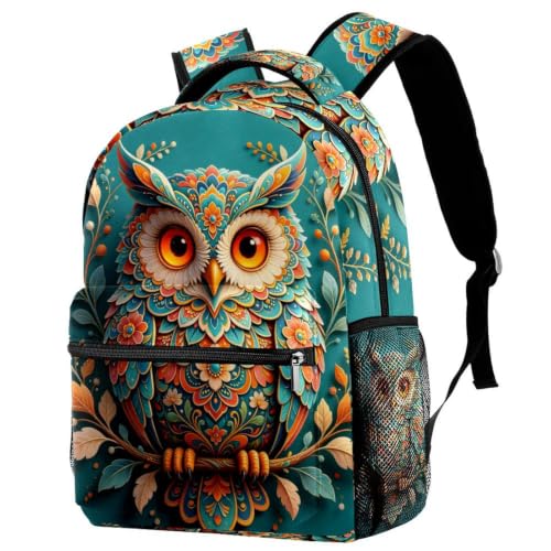 Mochila escolar étnica abstracta de 40cm impermeable y casual para portátil de mujer