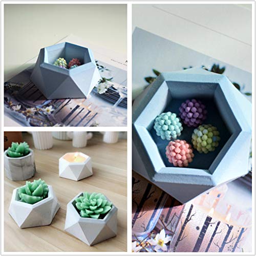1 PC Hexagon Flower Pot Silicone Mold - MeiMeiDa Succulent Plant Vase Gypsum Cement Molds Concrete Clay Mould, Ashtray Resin Moulds, Candle Holder Wax Casting Mold - Thumbnail 4