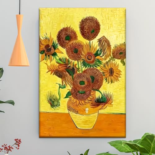 Tableau sur toile tournesol 50x75 cm pour revitaliser un mur vide