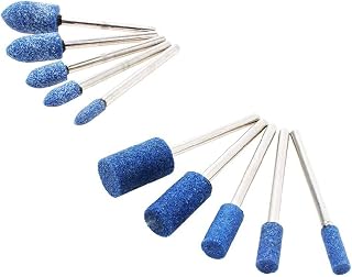 10 Pcs Professional Blue Abrasive Stone 3mm Shank Polishing For Head Mounted Points Durable Grinding Bit For Power Kit T 10 Pieces 3mm Shank Abrasive Mounted Stone Grinding Wheel Head Rotary Tool Kits