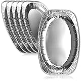 com-four® 6x Einweg-Servierplatte aus Aluminium, ovale Serviertabletts - Aluschalen oval für Hochzeit, Catering, Gastro, Geburtstag oder Party (42.5x28.5cm - 06 Stück)