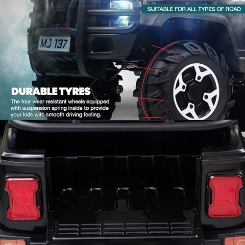 Image of Baybee Rampage India's Biggest 4x4 Battery Operated Jeep Car for Kids, 2 Seater Ride On Toy Car with Music & LED Light | Electric Jeep for Kid to Drive 3 to 10 Year, Weight Capacity 80kg (Black)