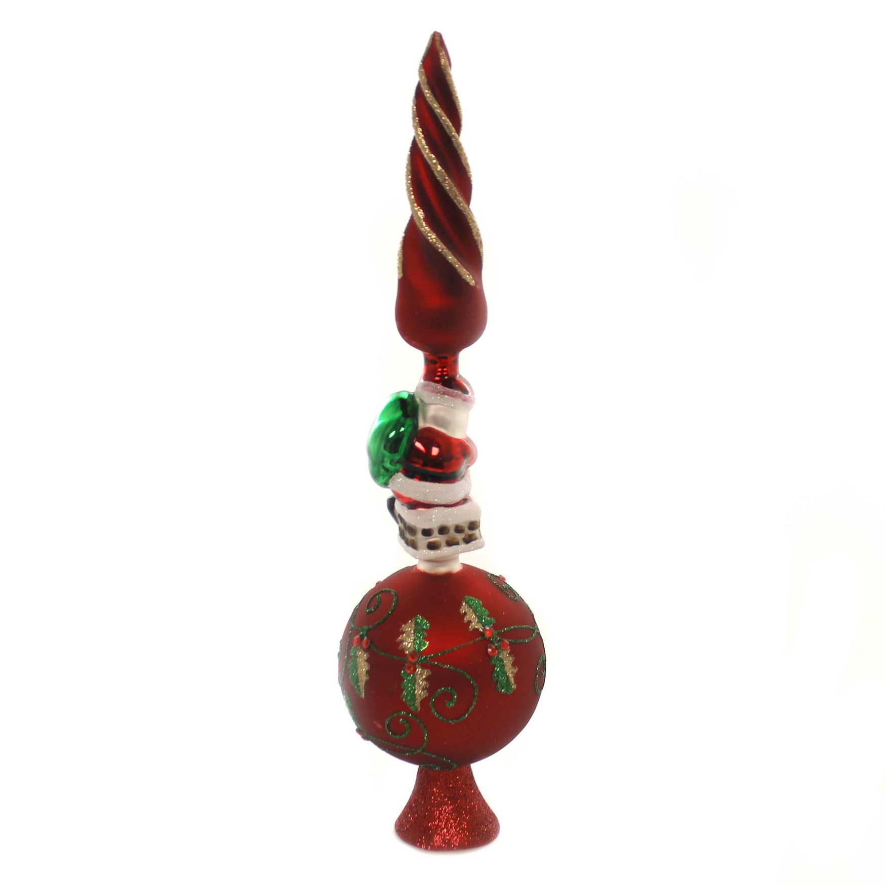 Kurt S. Adler Glass Santa Claus Design Treetop - Thumbnail 2