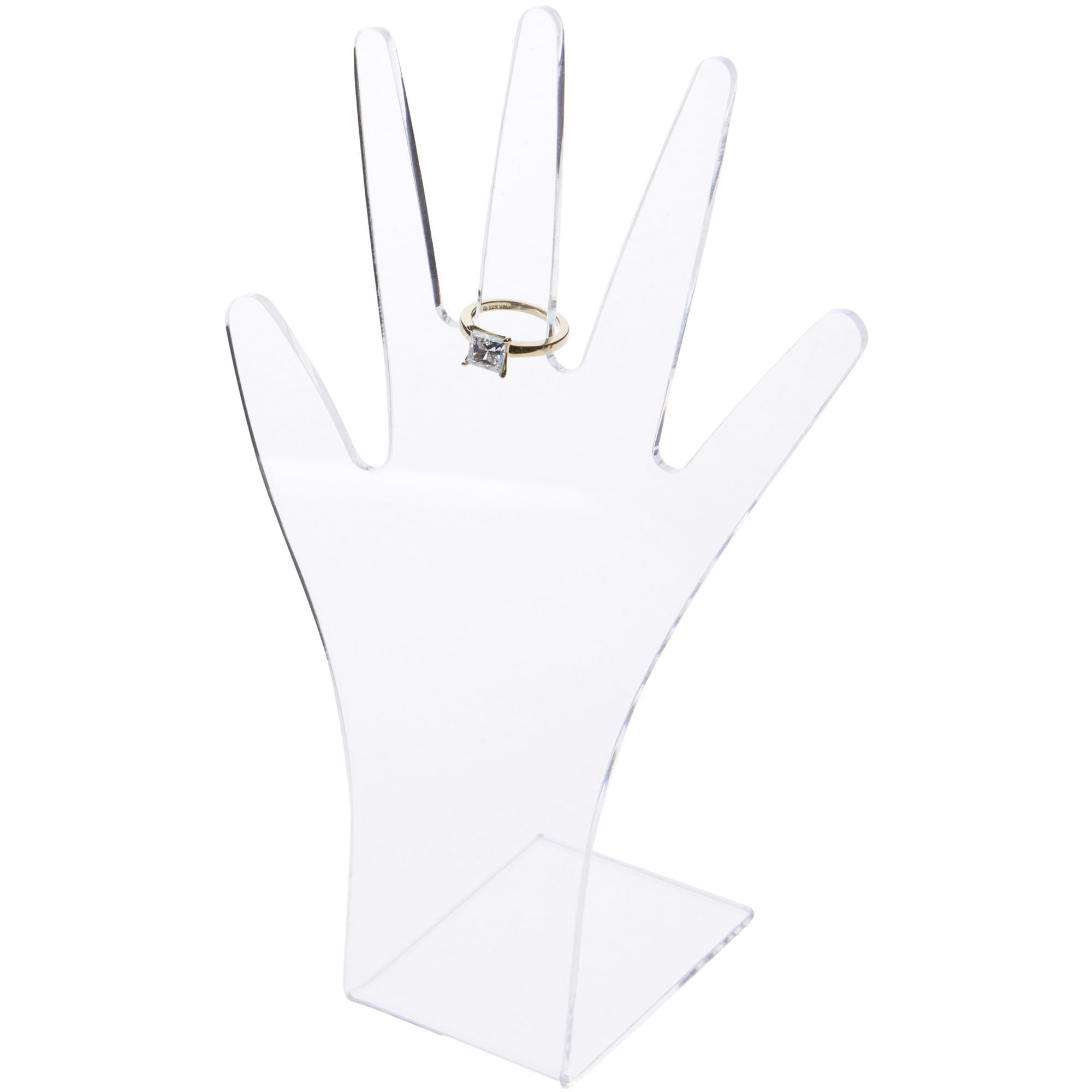 Plymor Flat Clear Acrylic Hand for Jewelry Display, 9.25