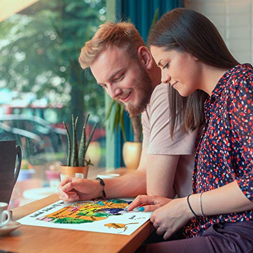 Mcscout Usa Scratch Off Travel Map 12X18 Inch Decorative Art Wall Poster To Mark Your Travels On - Deluxe Watercolors - For Travelers - Impressive Artistic Colorful & Educational #TOP6