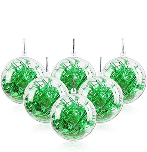 Mbuynow 20 Pack 100mm Clear Ornaments Balls, DIY Plastic Fillable Christmas Decorations Tree Balls Baubles Craft Transparent Ball Gifts for Wedding Party Decor