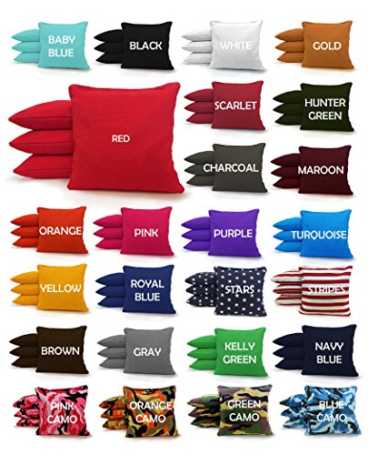 Tailgating Pros Regulation Cornhole Bags - Set Of 8 - Corn Filled & Handmade 25+ Color Options #TOP3